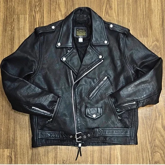 protech leather apparel メンズ　USA レザージャケット Protech Leather Moto Jacket Free Shipping - The Vintage Twin